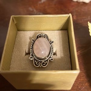 Sterling silver pink quartz ring . I bought at a auction . Size 61/2